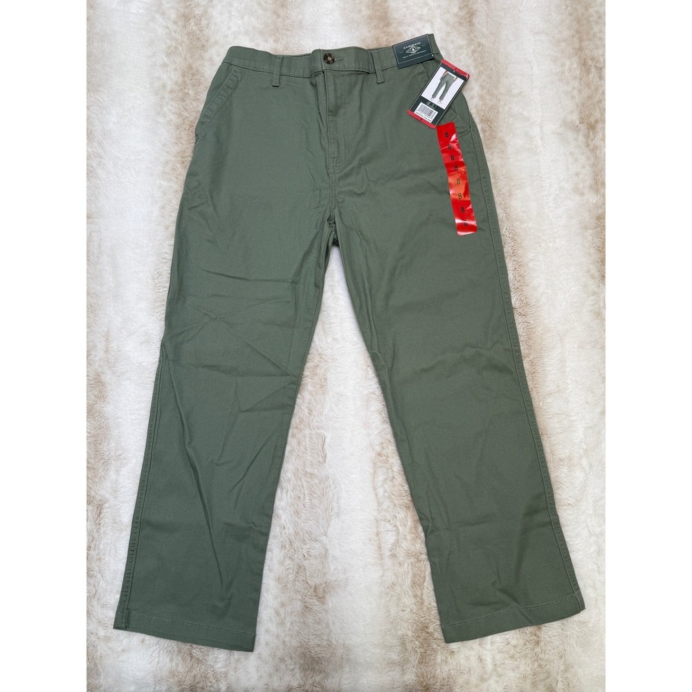 G.H. Bass & Co. Chino Ankle Pants Women Size 8 Green NWT Casual Twill Trousers